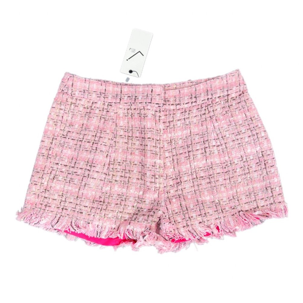 NWT Very J Pink Tweed Frayed Shorts | Size Small